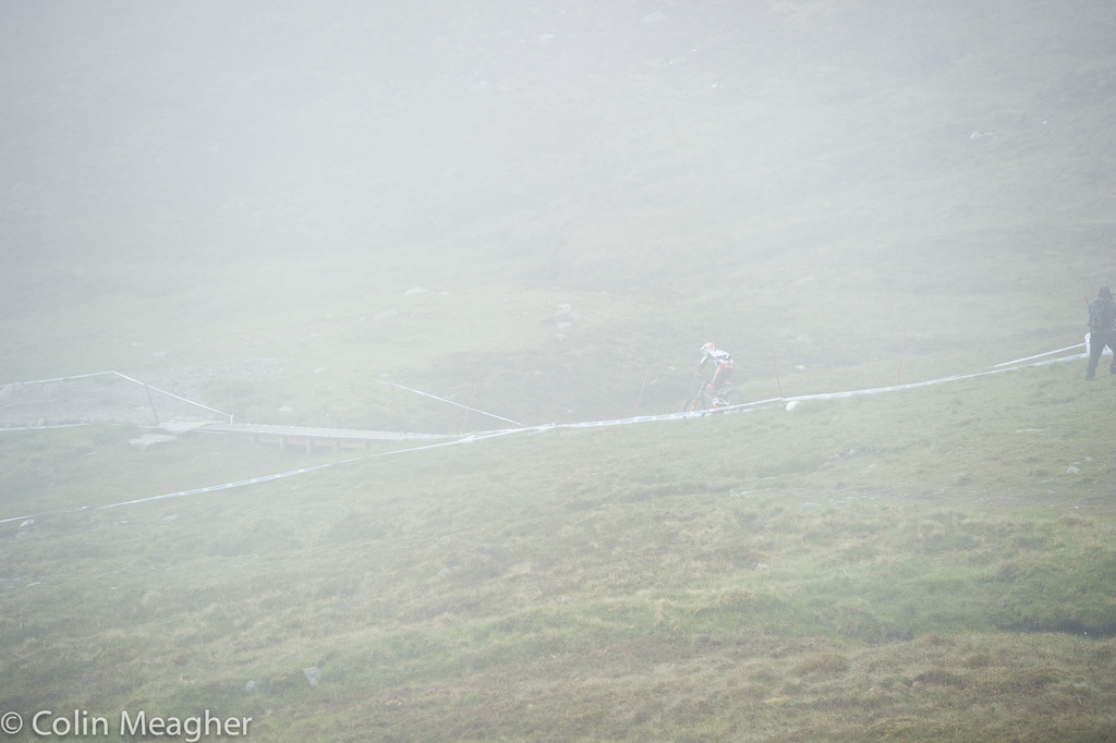 You simply cannot open it up on a track like this without clear vision. More than one rider flatted on rocks hidden in the mist or missed lines due to the fog shrouding the track.